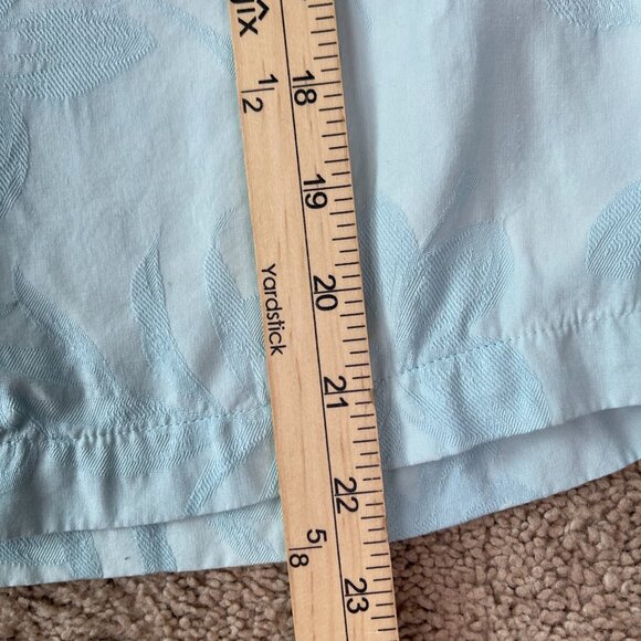 Caribbean Joe Petite Shirt Womens PL Blue Silk Button Tropical Floral Hawaiian - Picture 5 of 7